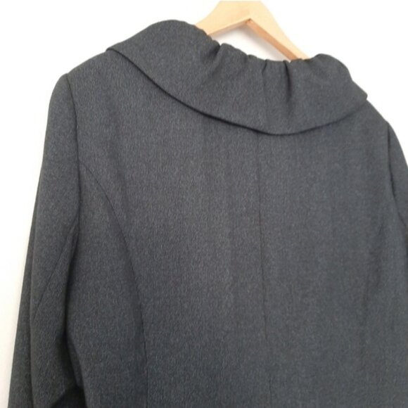 LAURA Gathered Collar Button Front Stretch Blazer Jacket Navy Blue Sz 16 Petite - Picture 8 of 9